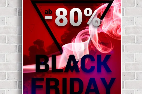 Vorlage im Black Friday-Design zur Gestaltung von Plakat und Flyer zur Werbung