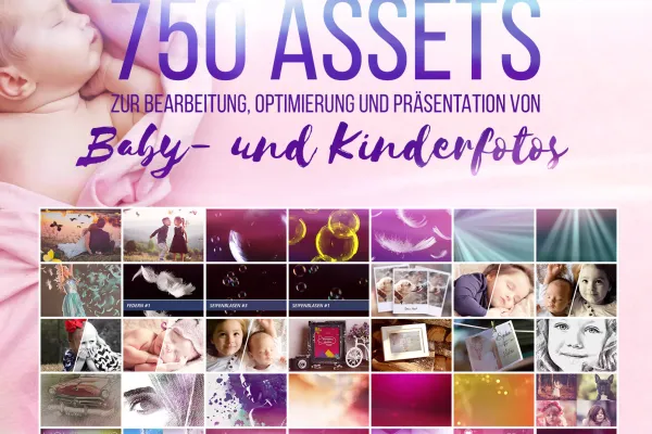 Beispiele des Pakets Baby- und Kinderfotografie: Presets, Texturen, Pinsel, Aktionen – 750 Assets für Kinderfotos