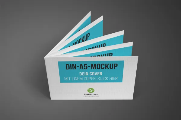 Mockup für Broschüren im A5-Querformat