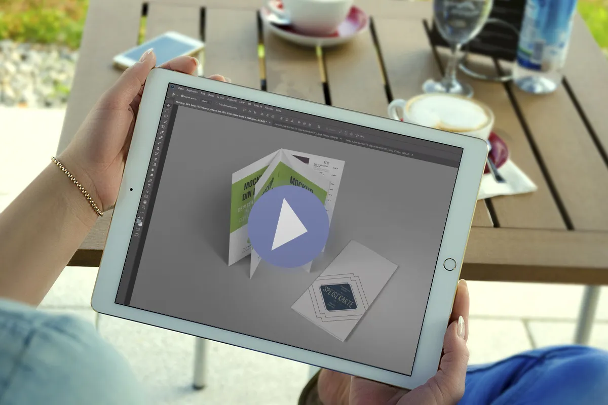 Mockups für Broschüren im DIN-lang-Format in Photoshop anwenden