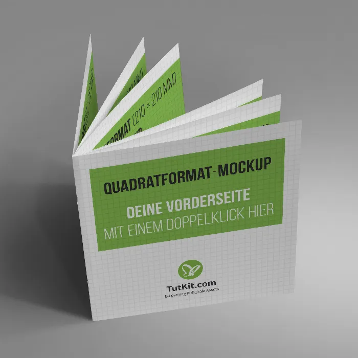 Mockups für Broschüren im Quadratformat