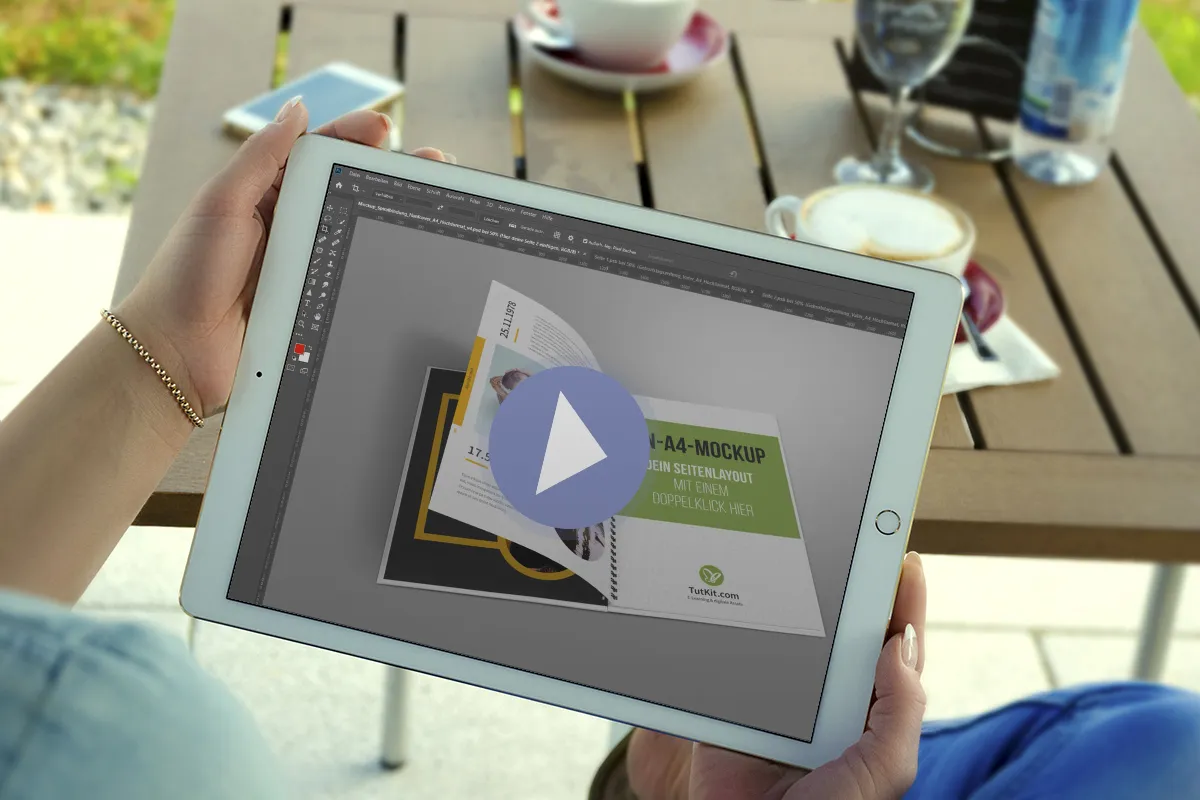 Photoshop-Anleitung: Mockups für Hardcover-Broschüren im Hochformat mit Spiralbindung verwenden