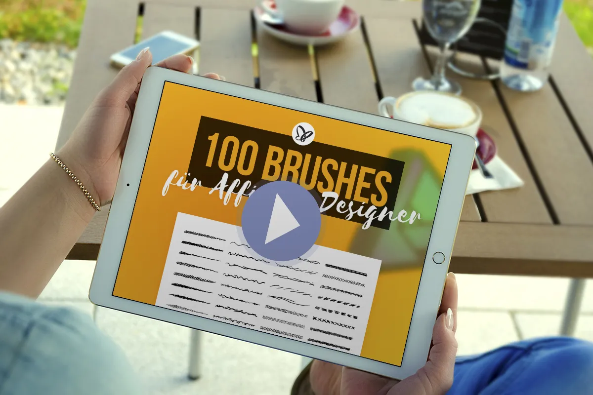 Video-Anleitung zur Anwendung der Affinity Designer-Pinsel für Vektorgrafiken im Skizzen-Look