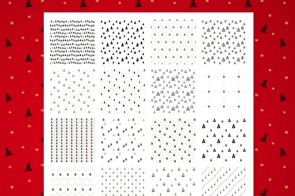 Beispiele für die enthaltenen Tannenbaum-Muster