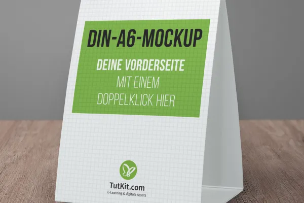 Mockup für einen Tischaufsteller