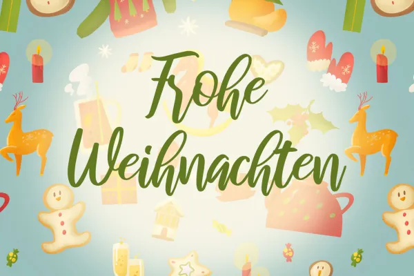 Weihnachtliche Muster und Illustrationen: Beispiel mit einem Weihnachtsspruch