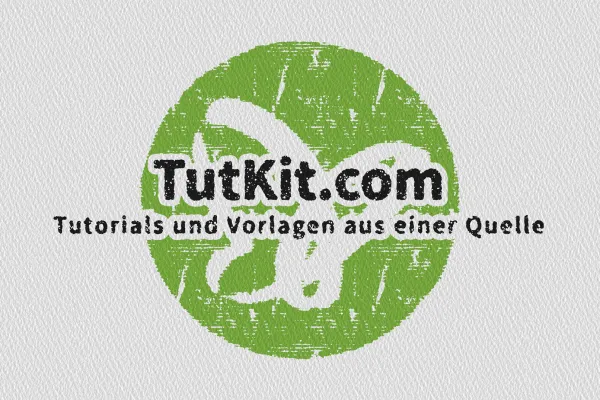 Logo mit Schriftzug, Streifen-Effekt auf Papiertextur