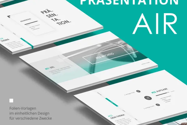 PowerPoint Präsentationsvorlage Air, Vorschau auf mehrere Layouts