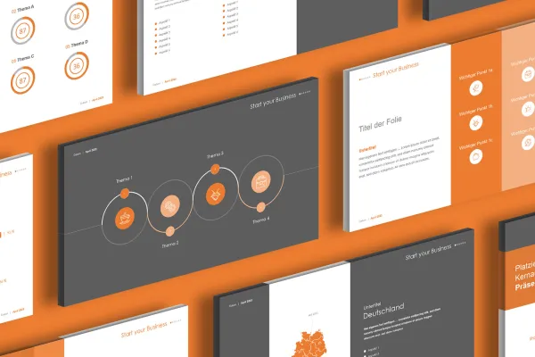 PowerPoint-Templates für Business-Präsentationen: Mehrere Beispielfolien