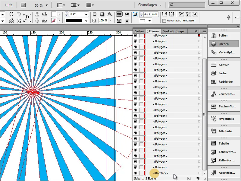 Crearea unui afiș în Adobe InDesign - Partea 1: Efectul de raze.