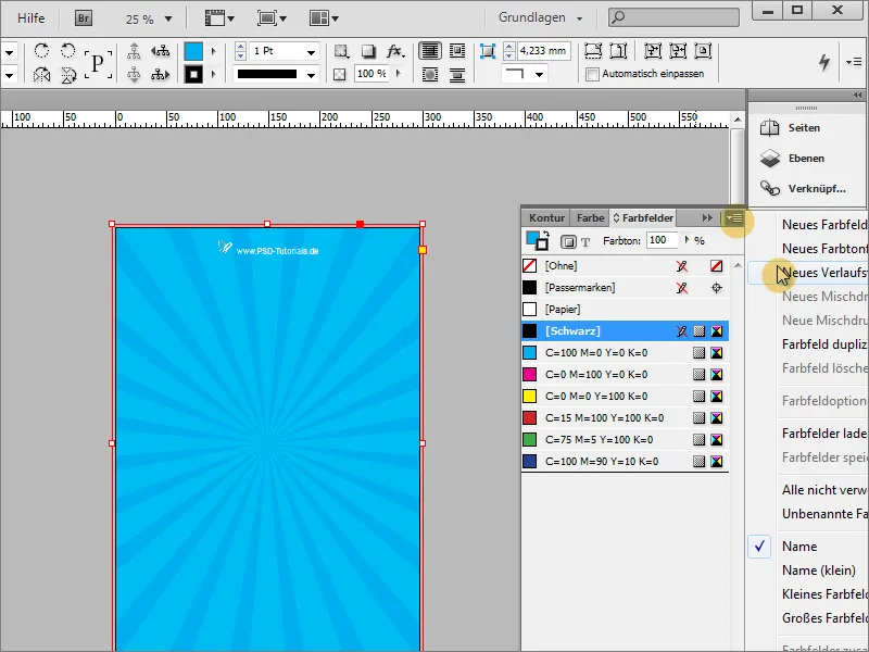 Crearea unui afiș în Adobe InDesign - Partea 1: Efect de raze