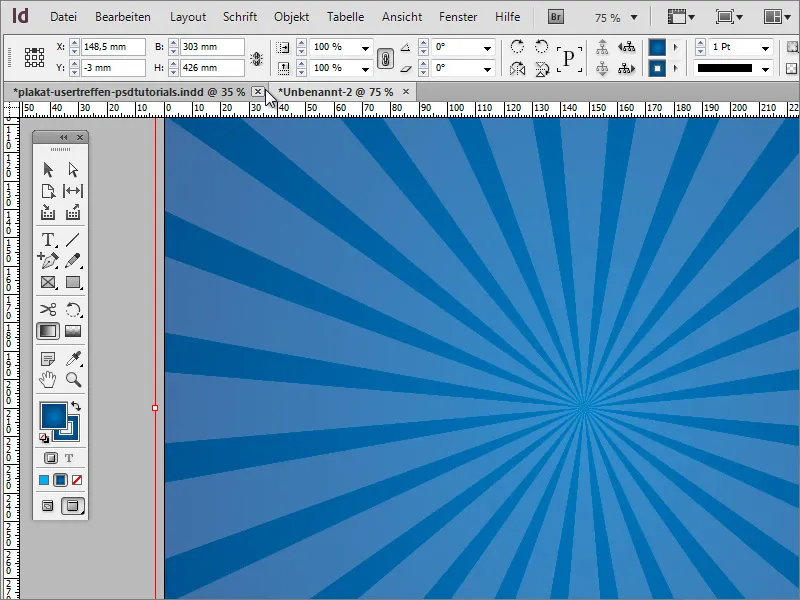 Crearea unui afiș în Adobe InDesign - Partea 1: Efect de raze