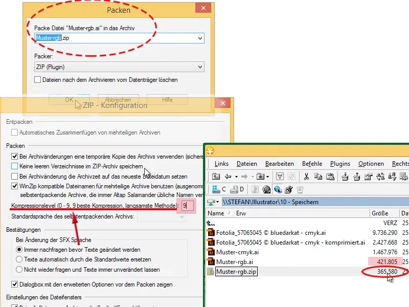Illustrator-Dateien kleiner speichern