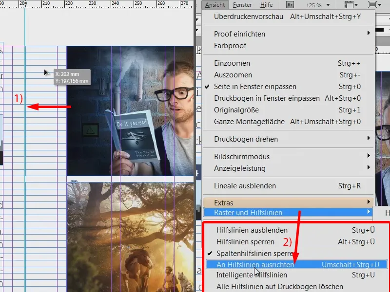 Visuelle Hilfsmittel in InDesign nutzen