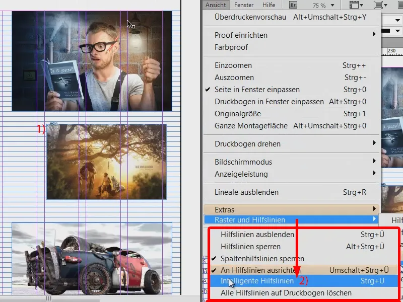 Visuelle Hilfsmittel in InDesign nutzen