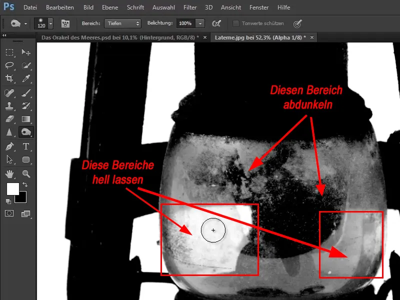 Photoshop-Composing - Oracolul mării - Partea 03: Decuparea lămpii