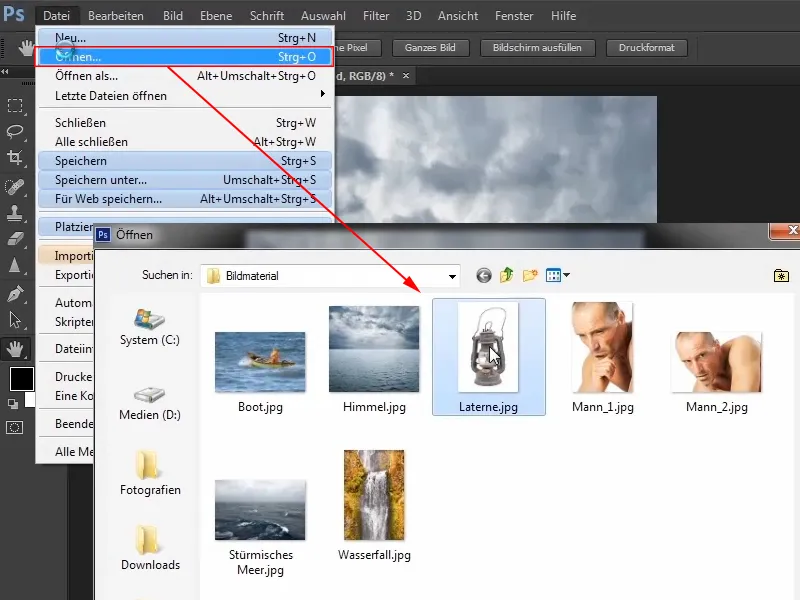 Compoziție în Photoshop - Oracolul mării - Partea 03: Decuparea lămpii