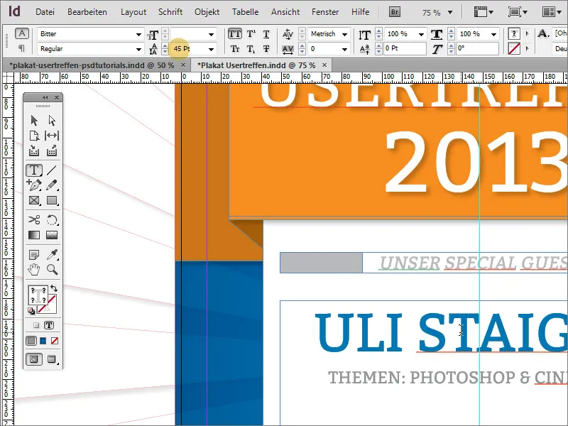 Crearea unui afiș în Adobe InDesign - Partea 3: Introducerea textelor