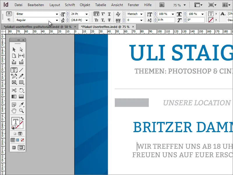 Desenarea unui poster în Adobe InDesign - Partea 3: Inserarea textelor.