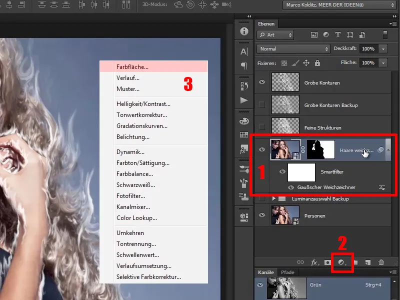 Photoshop-Composing - Foc și Gheață - Partea 04: Întunecarea fundalului și pregătirea culorilor