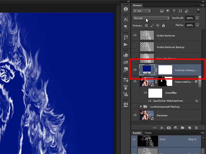 Photoshop-Composing - Foc și gheață - Partea 04: Întunecarea fundalului și pregătirea culorilor