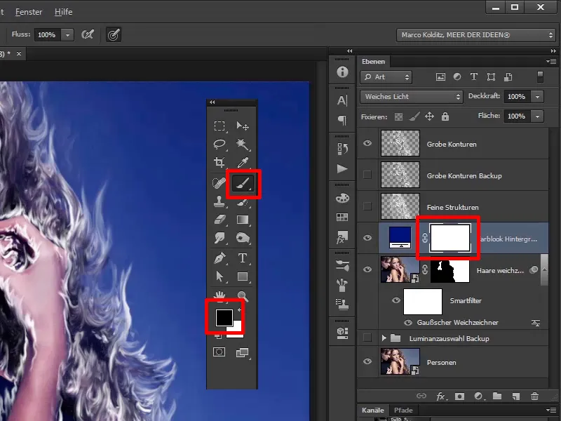 Compoziție în Photoshop - Foc și Gheață - Partea 04: Întunecarea fundalului și pregătirea culorilor