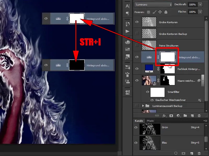 Photoshop-Composing - Foc și Gheață - Partea 04: Întunecarea fundalului și pregătirea culorilor