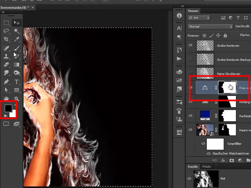 Photoshop-Composing - Foc și gheață - Partea 04: Întunecarea fundalului și pregătirea culorilor