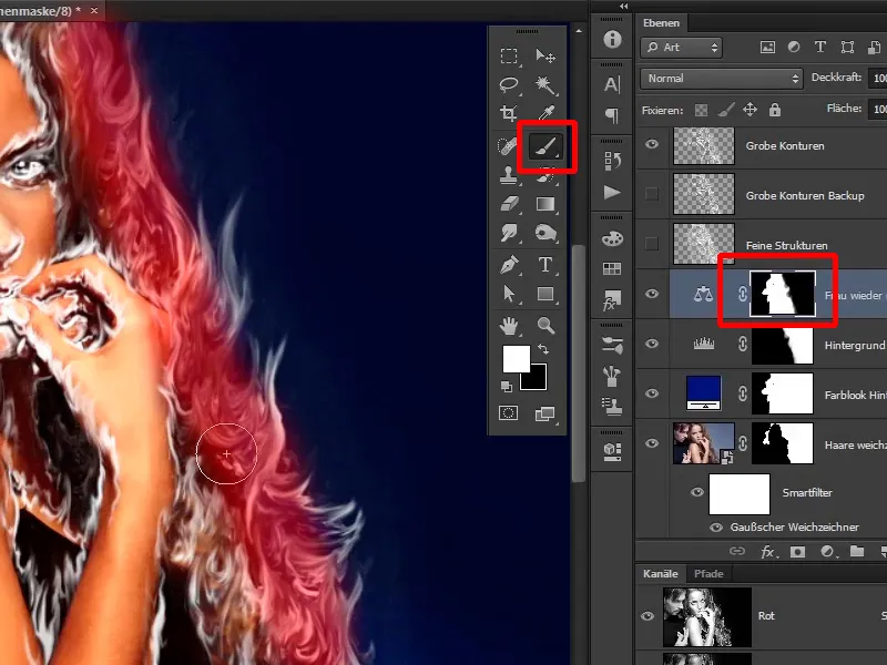 Photoshop-Composing - Foc și gheață - Partea 04: Întunecarea fundalului și pregătirea culorilor