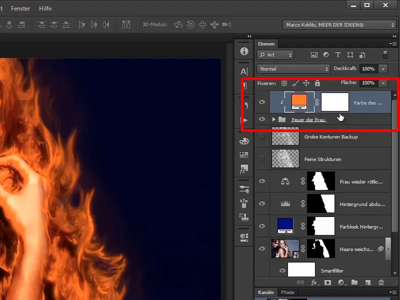 Compoziție în Photoshop - Foc și gheață - Partea 05: Facem focul să strălucească.