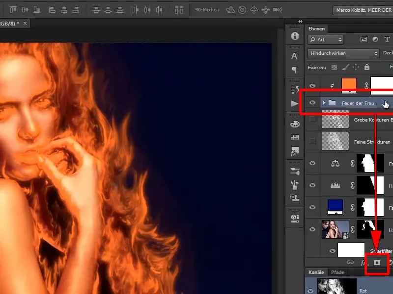 Photoshop-Composing - Foc și gheață - Partea 05: Refacerea luminii focului