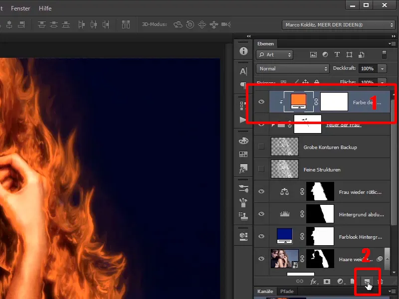 Photoshop-Composing - Foc și Gheață - Partea 05: Facerea focului să strălucească