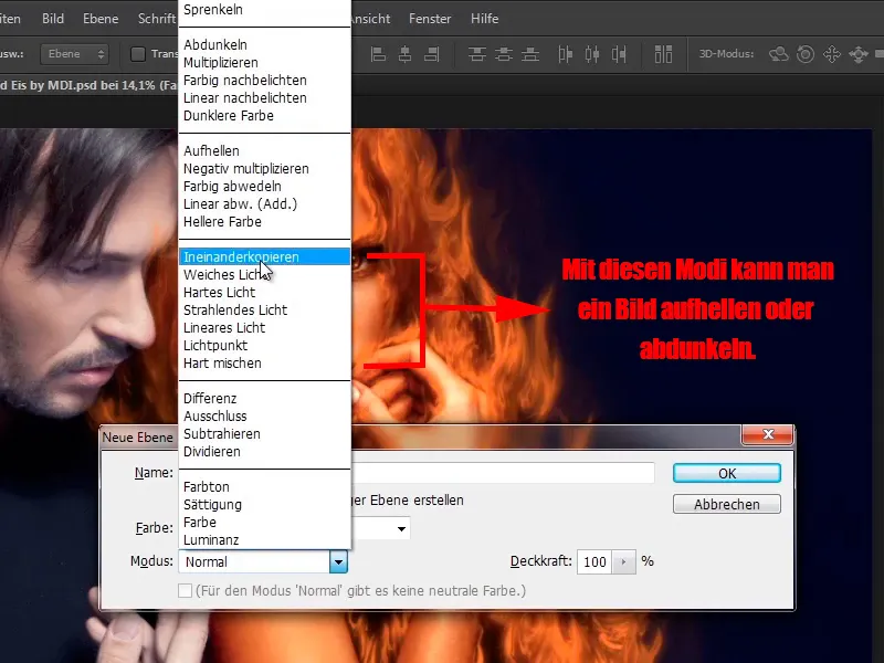 Crearea de compoziții în Photoshop - Foc și Gheață - Partea 05: Facând focul să strălucească