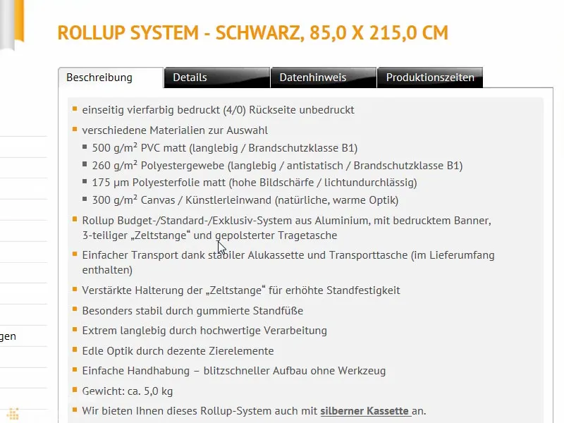 Rollup druckkonform erstellen