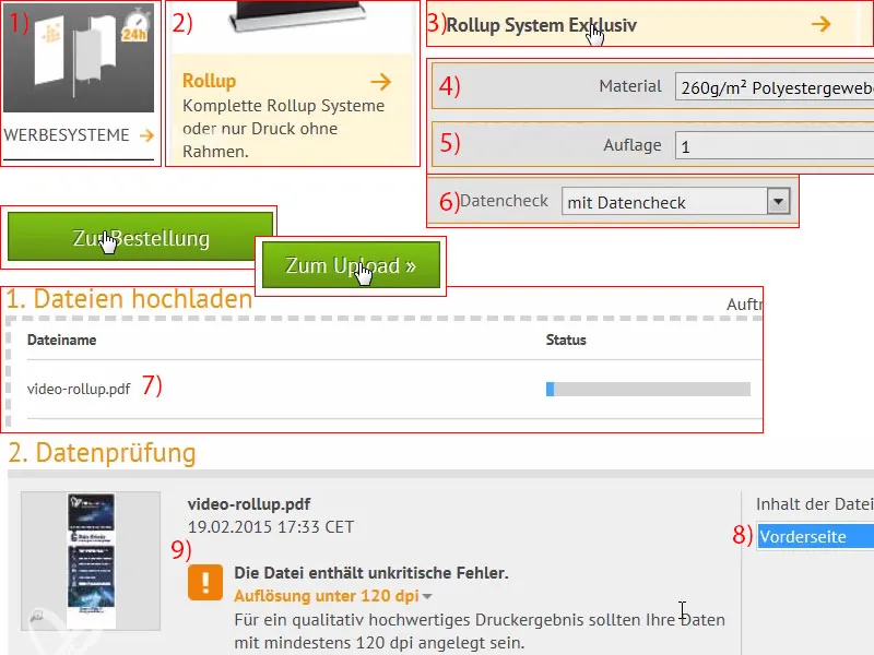 Rollup druckkonform erstellen