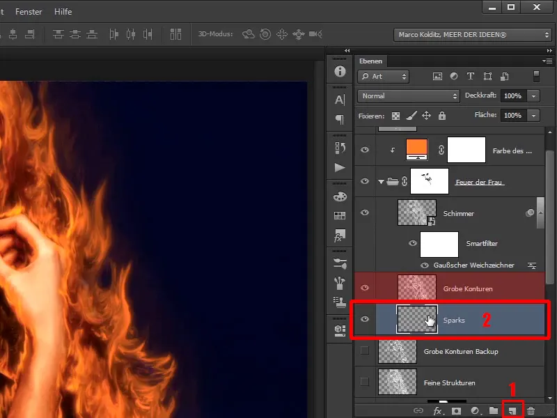 Photoshop-Composing - Feuer und Eis - Teil 06: Funken und Frost