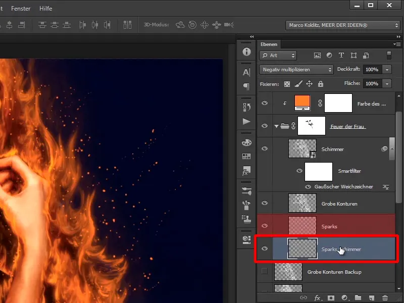 Photoshop-Composing - Feuer und Eis - Teil 06: Funken und Frost