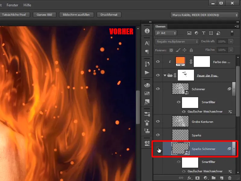 Photoshop-Composing - Feuer und Eis - Teil 06: Funken und Frost