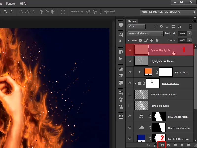 Photoshop-Composing - Feuer und Eis - Teil 06: Funken und Frost