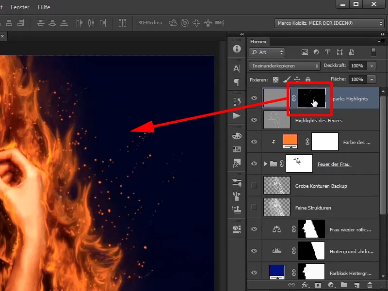 Photoshop-Composing - Feuer und Eis - Teil 06: Funken und Frost