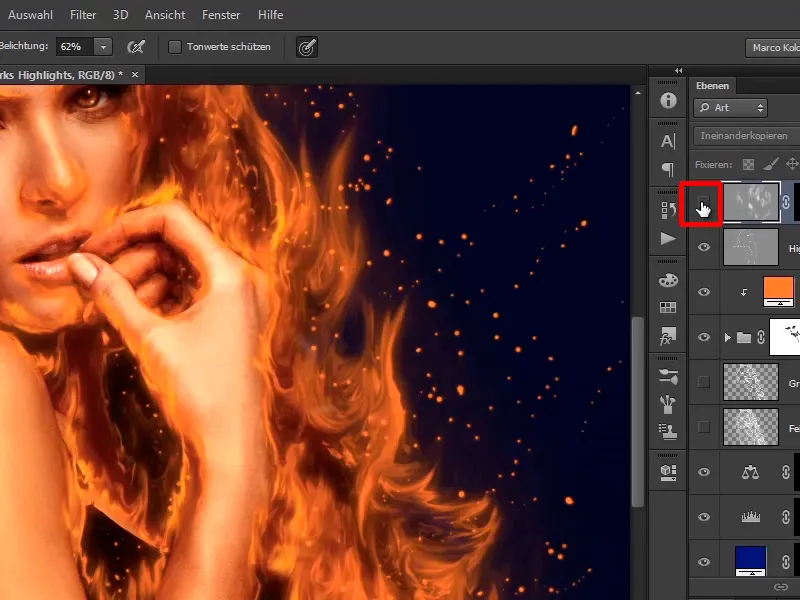 Photoshop-Composing - Feuer und Eis - Teil 06: Funken und Frost