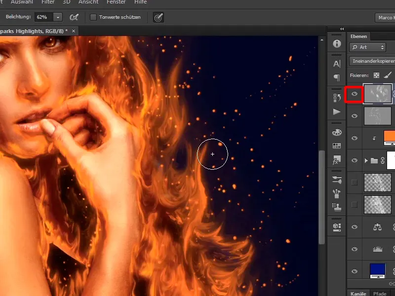 Photoshop-Composing - Feuer und Eis - Teil 06: Funken und Frost