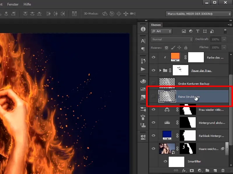 Photoshop-Composing - Feuer und Eis - Teil 06: Funken und Frost