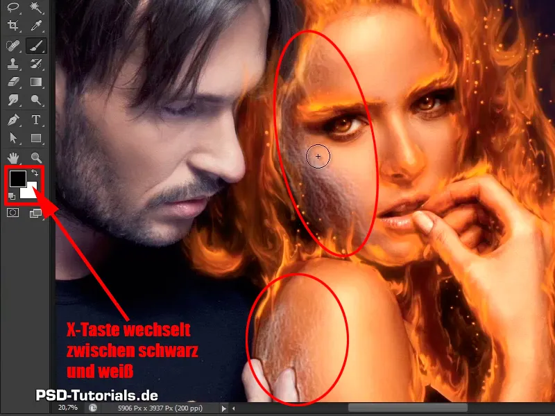 Photoshop-Composing - Feuer und Eis - Teil 06: Funken und Frost