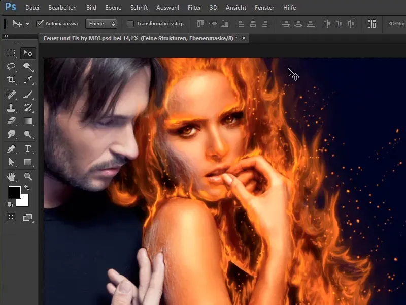 Photoshop-Composing - Feuer und Eis - Teil 06: Funken und Frost