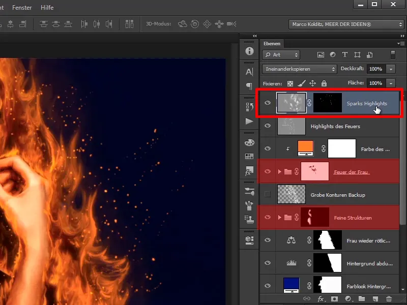 Photoshop-Composing - Feuer und Eis - Teil 06: Funken und Frost