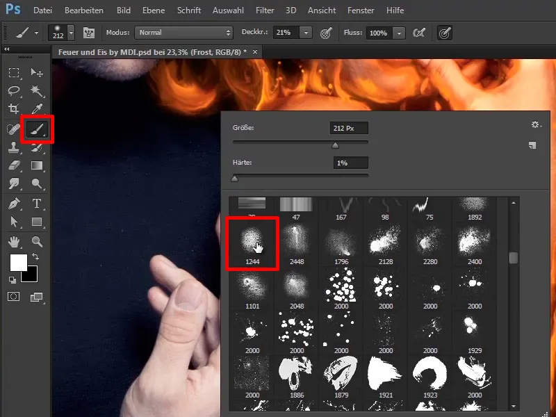 Photoshop-Composing - Feuer und Eis - Teil 06: Funken und Frost