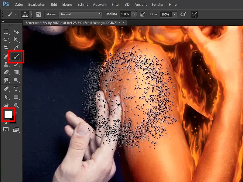 Photoshop-Composing - Feuer und Eis - Teil 06: Funken und Frost