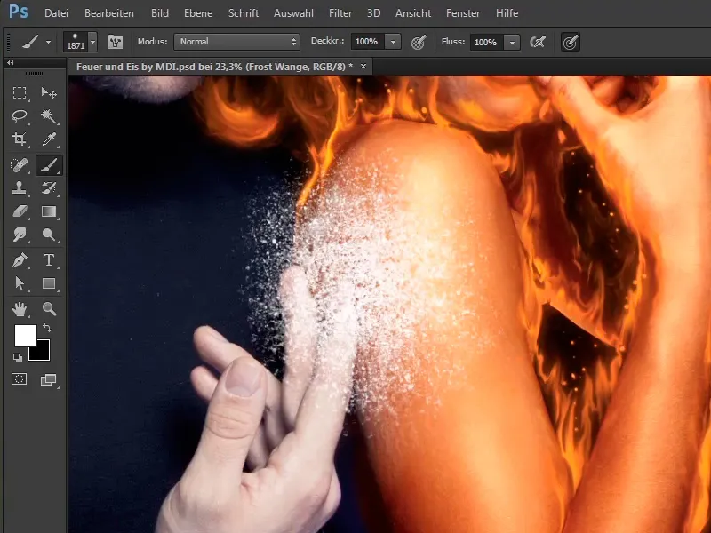 Photoshop-Composing - Feuer und Eis - Teil 06: Funken und Frost