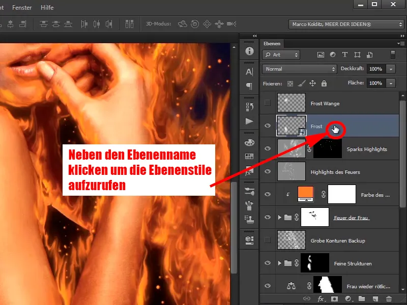 Photoshop-Composing - Feuer und Eis - Teil 06: Funken und Frost